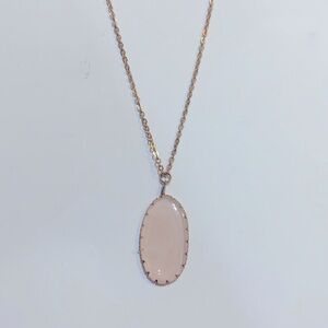 Pink pendant copper gold chain long necklace